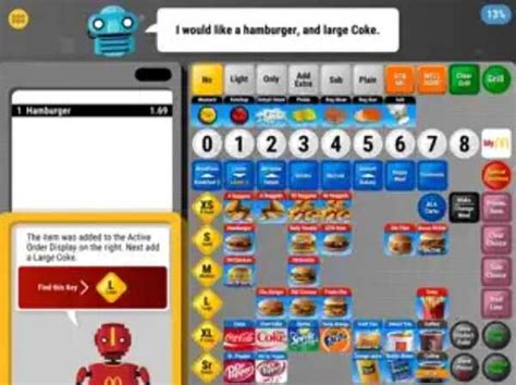 mcdonald's simulator cashier|mcdonald's cashier menu screen.